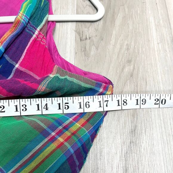 Polo Ralph Lauren Dress Women’s 10 Pink and Green Plaid Sleeveless Wrap Maxi - Picture 7 of 8
